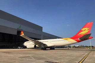 海航航空旗下海航技术迎来海南一站式飞机维修基地喷漆机库首架首航宽体机
